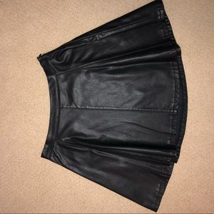 Black Leather Skater skirt